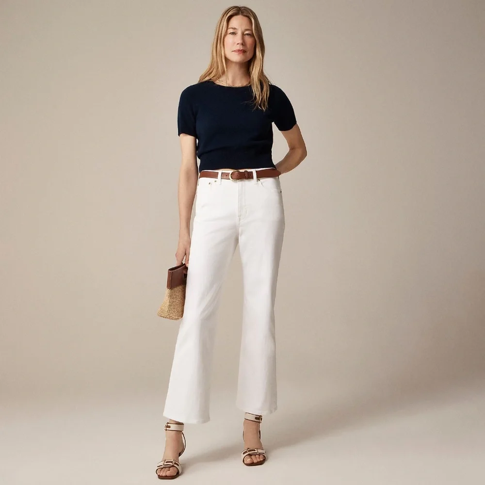 New JCREW Size 30 P 30P Petite High-Rise Kickout Jean in White $148 CH910